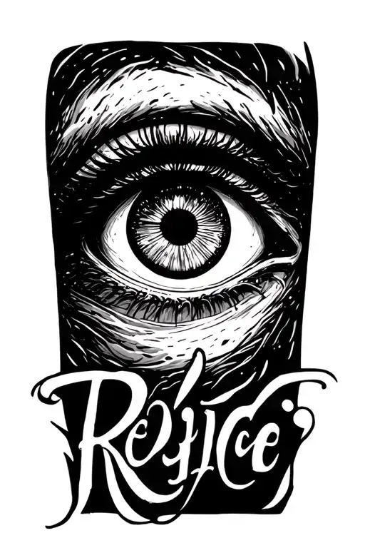Eye With The Text Rejoice