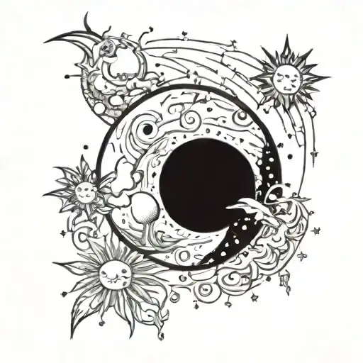 Moon And Universe Inside