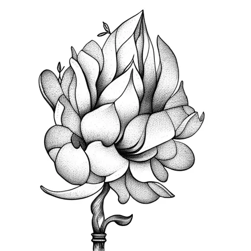 A Dagger With Magnolia Flowers
