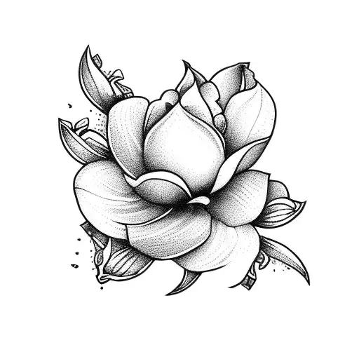 Dagger With Magnolia Flowers