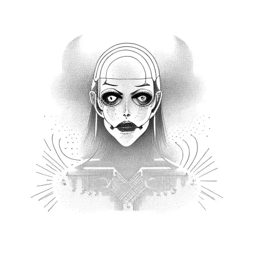 Creepy Woman Playing Drums