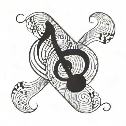 Music Note In Centre Geometric Spiral