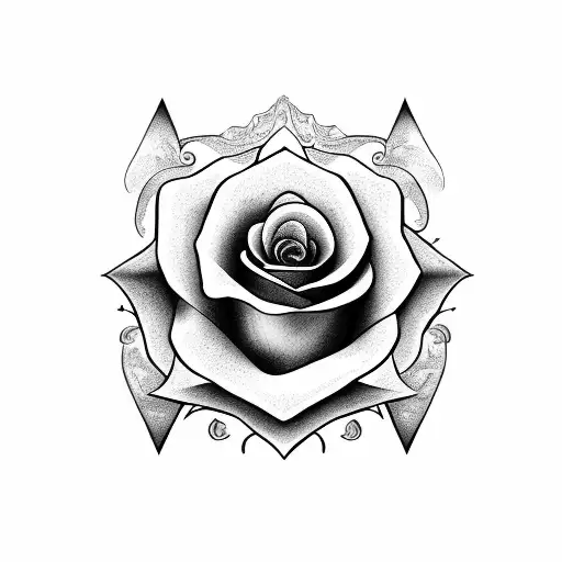 Rose With A J To The Left Side And A S On The Right Side