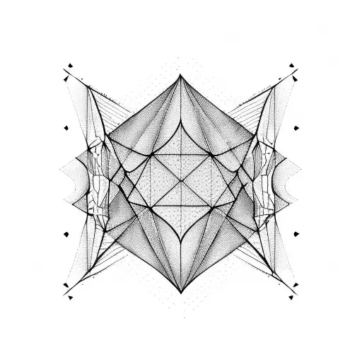 A Geometric Design Of Overlapping Triangles Representing The Love For Rugby And Mountains