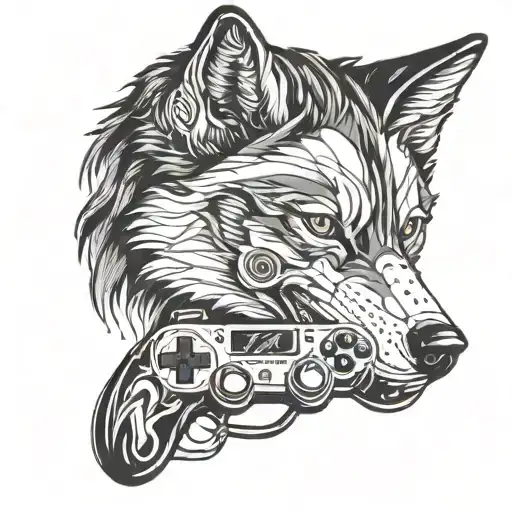 A Gaming Controller Morphing Into A Wolf's Head