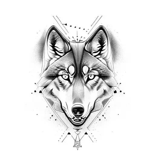 Fitness-inspired Tattoo With A Wolf In Blackwork Style