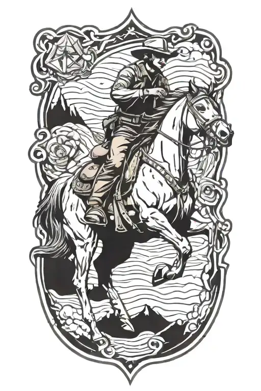 Tactical Cowboy Riding A Horse