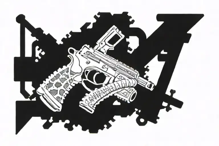 Combine An Ar 15 Rifle With A Rattlesnake In A Dynamic And Fierce Composition