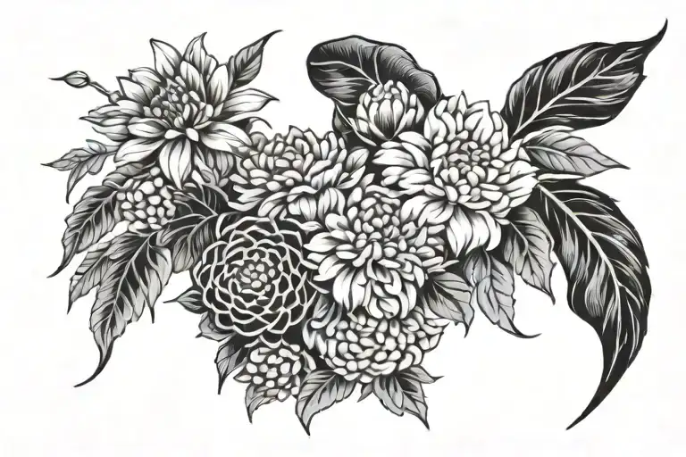 Geometric Snake Chrysanthemum Bouquet