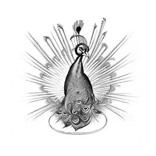 A Peacock Playing A Musical Instrument