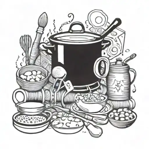 An Intricate Molecular Structure Intertwined With Cooking Utensils And Camping Gear