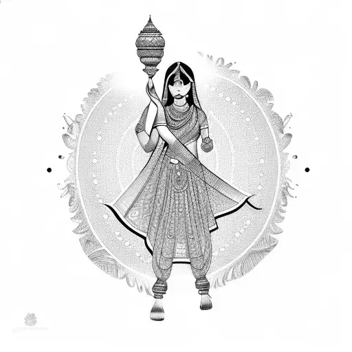 Indian Girl Holding A Broken Chalice