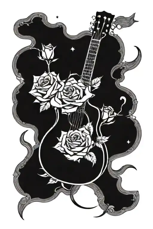 Roses Guitar Moon