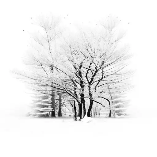 A Mesmerizing Scene Of A Frozen Winter Forest With Delicate Spring Flowers Blooming Amidst The Snow