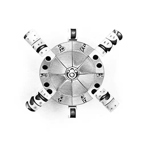 Dice With Roulette Wheel And Cigarettes