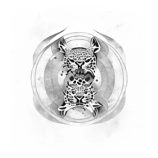A Yin-yang Symbol Made With A Jaguar And A Panther