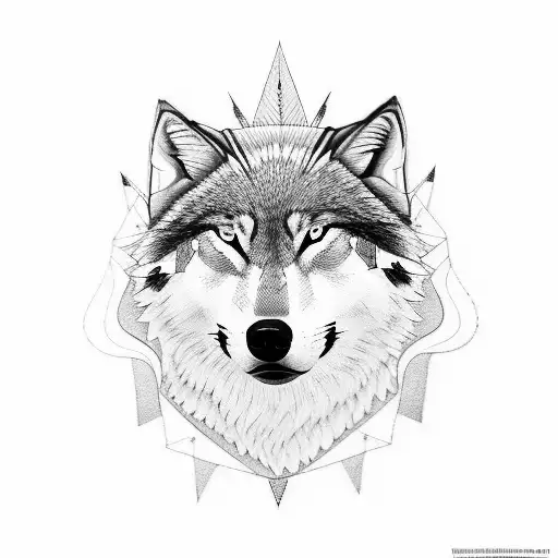 Face With Half Wolf Half Pocahontas