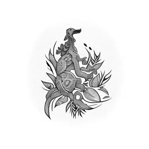 Australian Plant Life Shoulder And Back Tattoo For Man