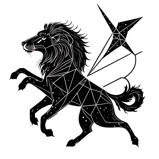 Sagittarius And Leo Are Near Geometric Style