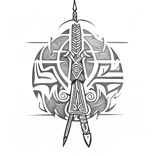 Maori Tattoo Represent A Spear Or An Arrow