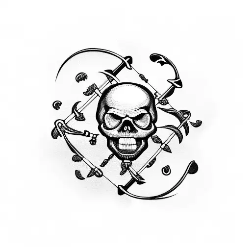 Skull With Bagpipes And Beer