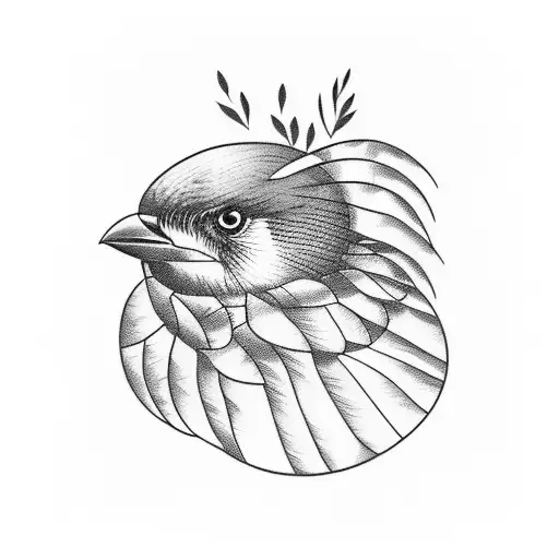 A Shot Bird By A Plant