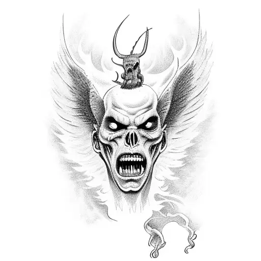 Lucifer Entering Hell After Being Expelled From Heaven