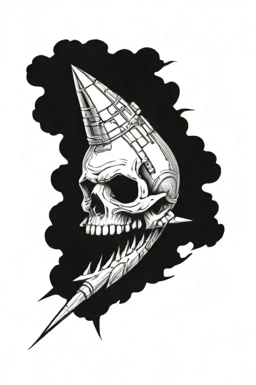 Skull With Rocket