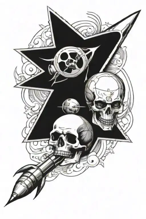 Skull With Rocket