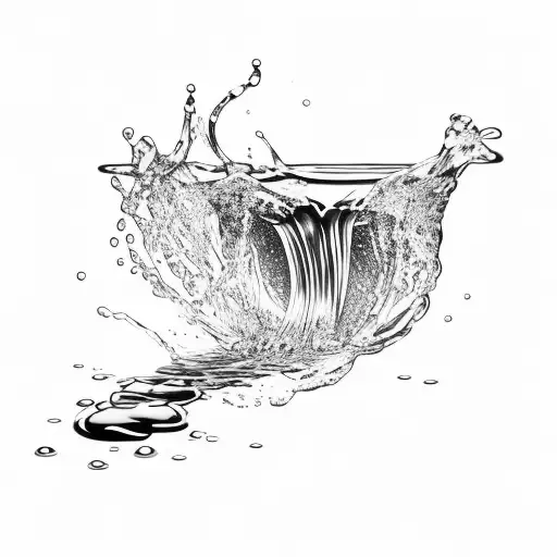 Stream Flowing Into Glass Of Water