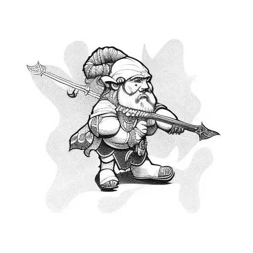 Dwarf Dnd Just Line Work