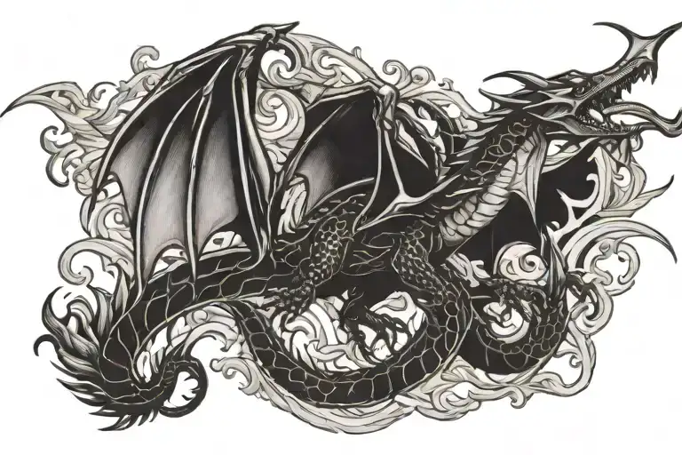 Mediaeval Dragon Flying