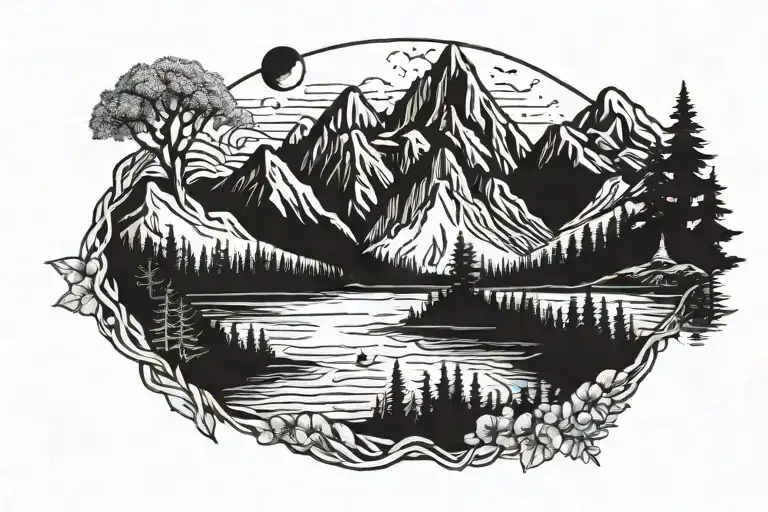 Mountains Lakes Nature