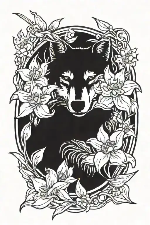 Wolf And Daffodils