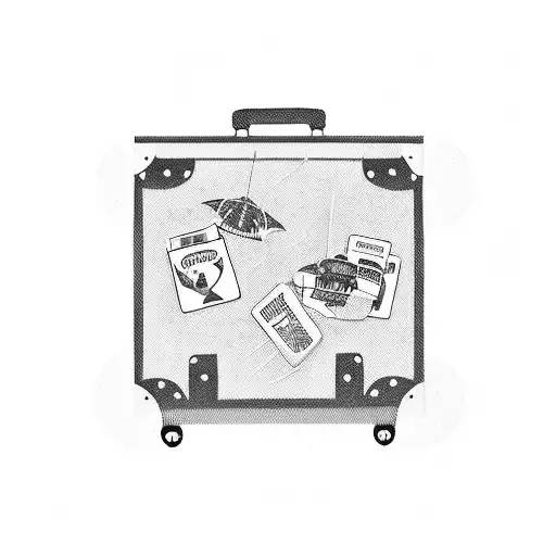 A Vintage Suitcase With Travel Stickers From Various Destinations