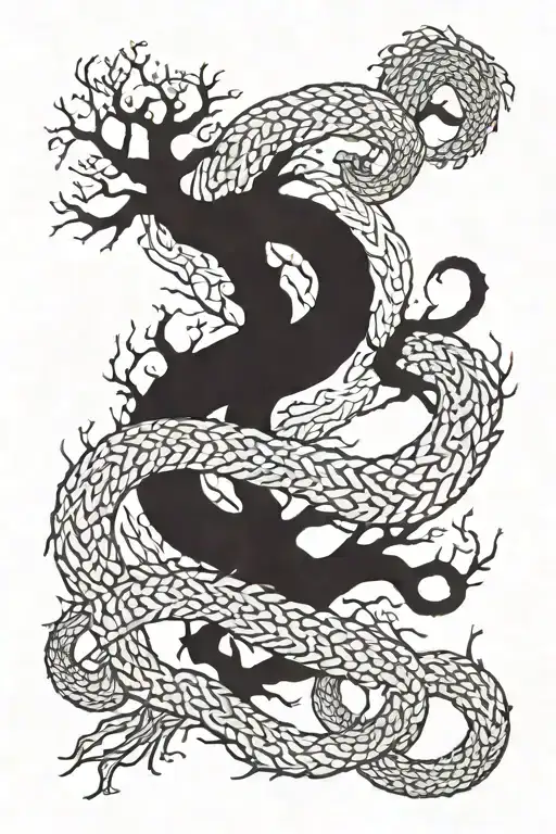 Jormungandr Tree Norse Runes Blood