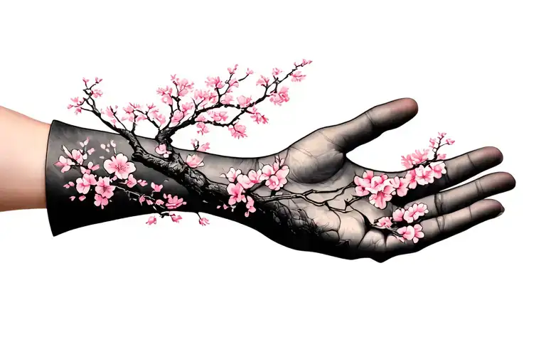 Add A Different Style To A Sakura Tree On A Hand
