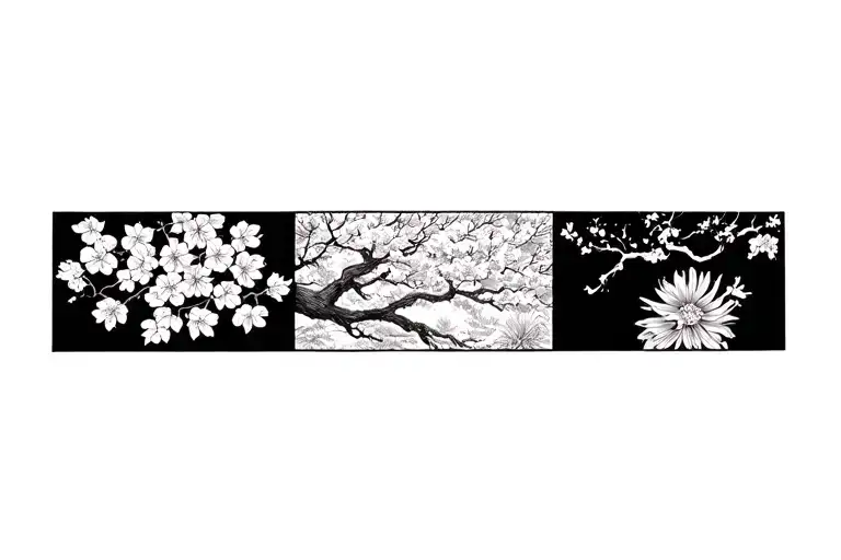 Add To The Sakura Tree Another Blackwork Style