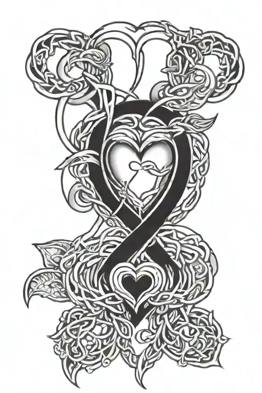 D & J Intertwined Hearts Symbolizing Love