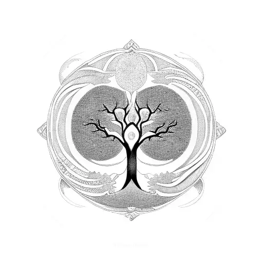 Tree Of Life With Yin Yang Sign