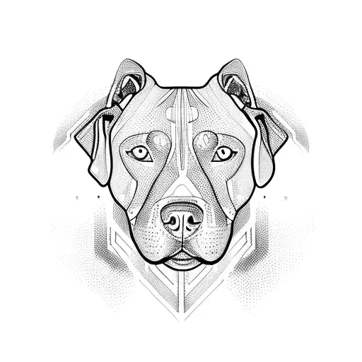 A Pitbull Made Up Of Lines Of Code