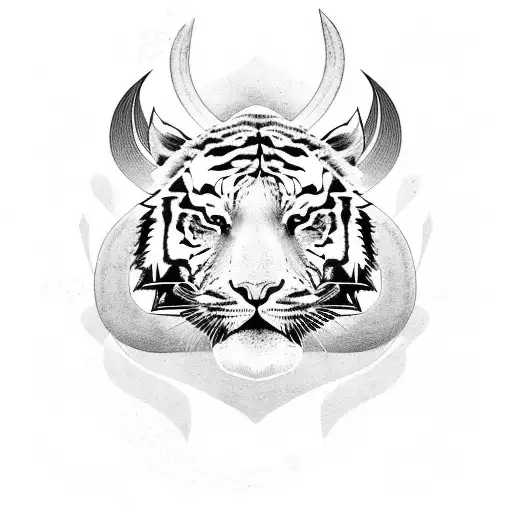 Tiger Fighting A Bull