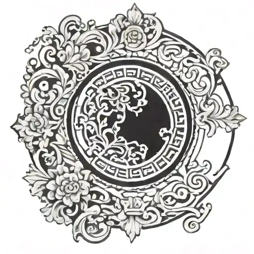 Roman Ornaments Frame Circle