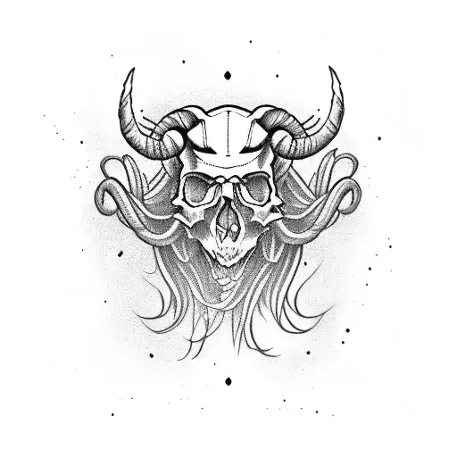 Aries Skull Hair Roses