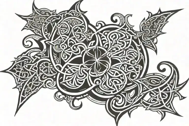 Gothic Celtic Tribal Tattoo Design