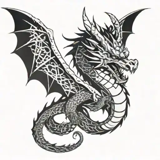 A Dragon In The Style Of Anime
