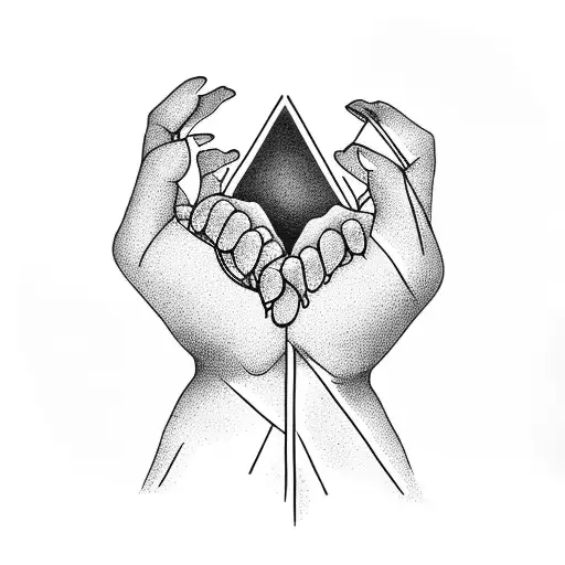 Tree Hands Pulling On A Rope In A Triangle