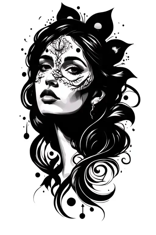 Women's Face Surrounded