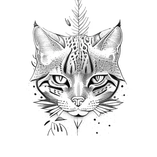 Wild Cat On The Tree