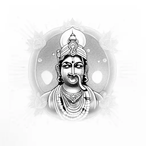 Krishna Flute And Car